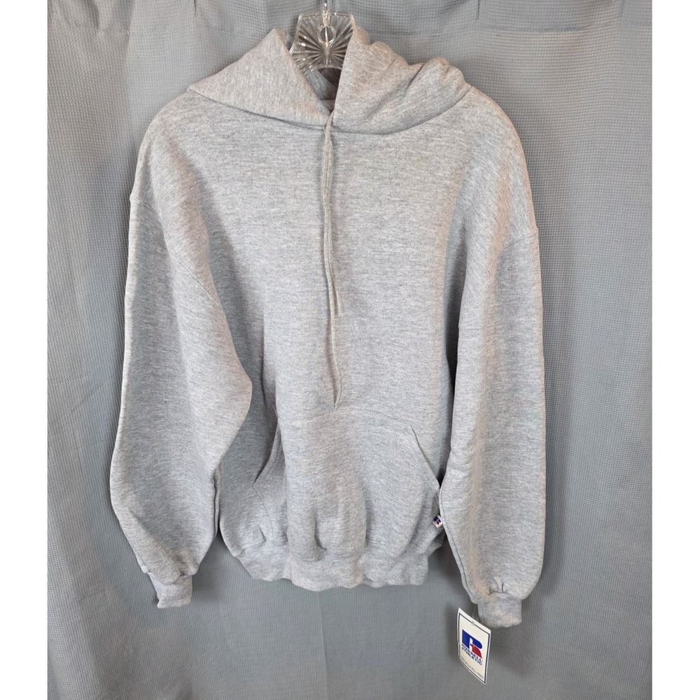 Russell Athletic Gray Blank Hoodie Medium NWT Made in USA Deadstock Vtg 90s
